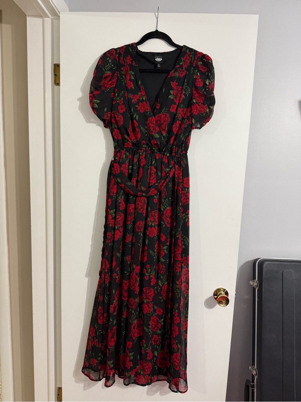 Floral Red Rose Wrap Maxi Dress - Disney Pixar’s Coco